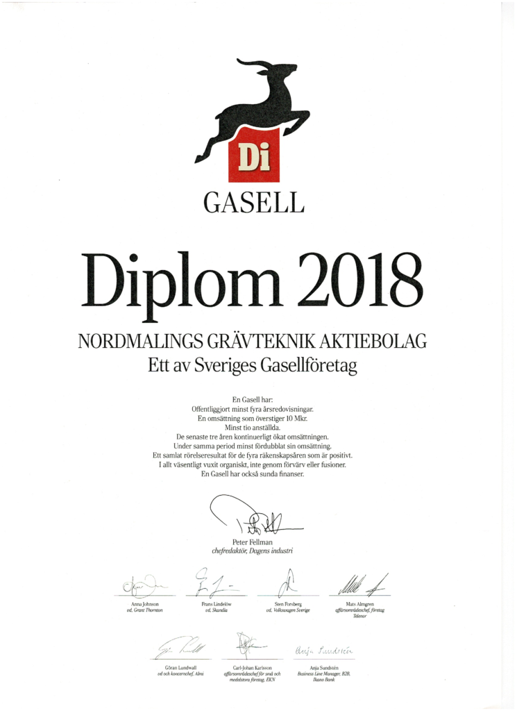Gasell Diplom Nordmalings Gävteknik